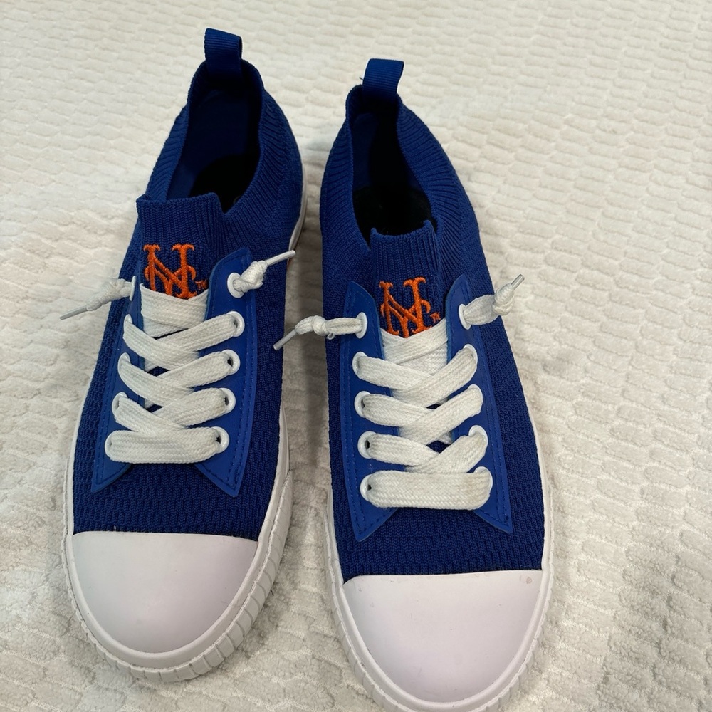 Blue and White Sneakers